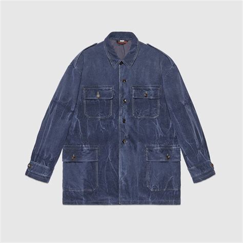 gucci men's blue velvet corduroy jacket|Gucci men's jacket.